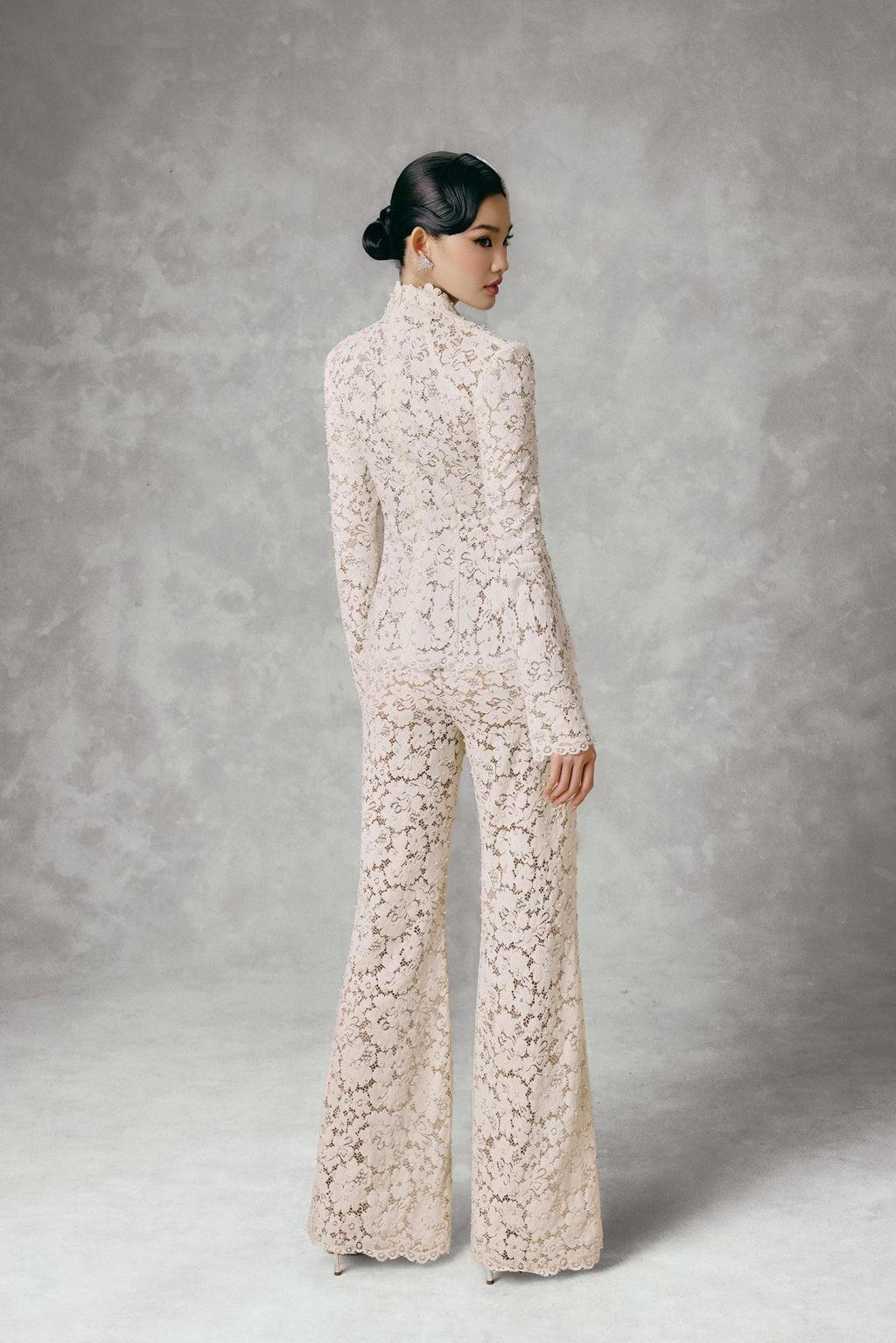 Pearly Lace Top & Pants Set