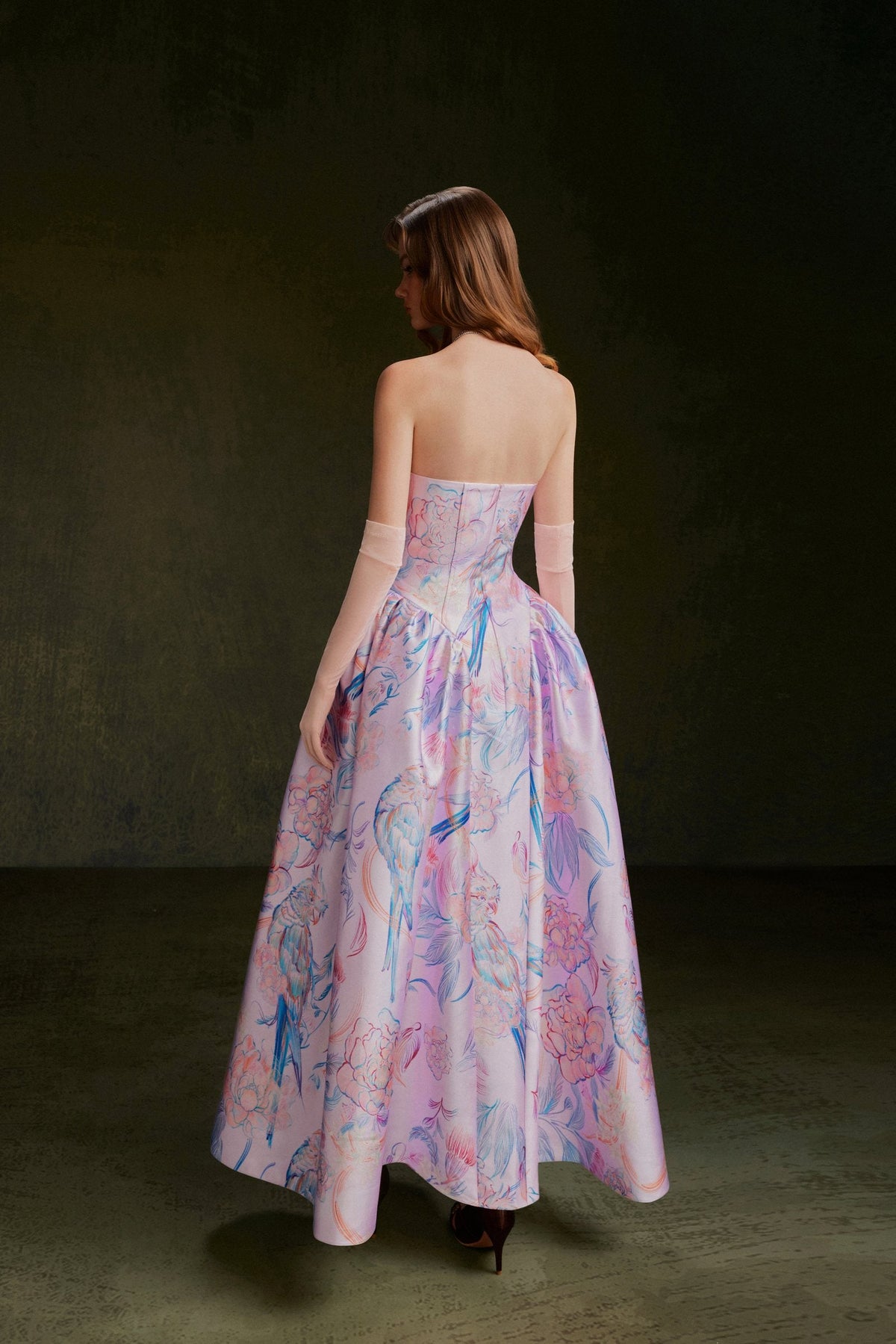 Vontier de Montier Songbird Embroidered Gown Cool Pink
