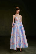 Vontier de Montier Songbird Embroidered Gown Ice Blue