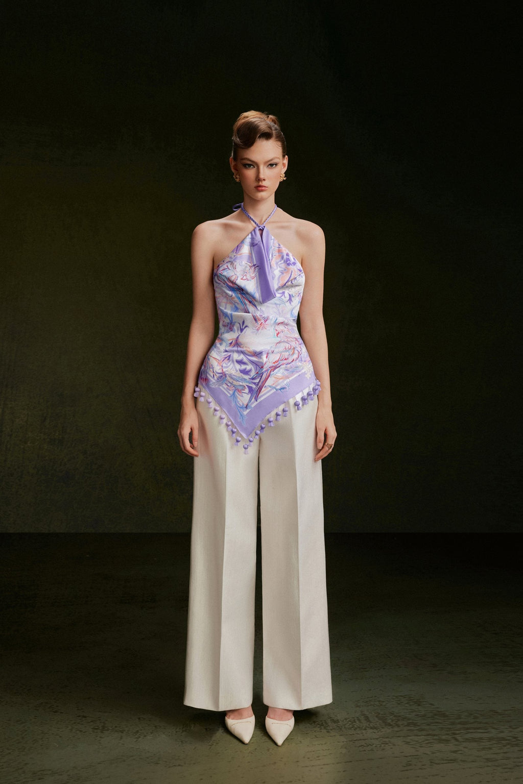 Vontier de Montier Iris Halter Top Purple Parrot