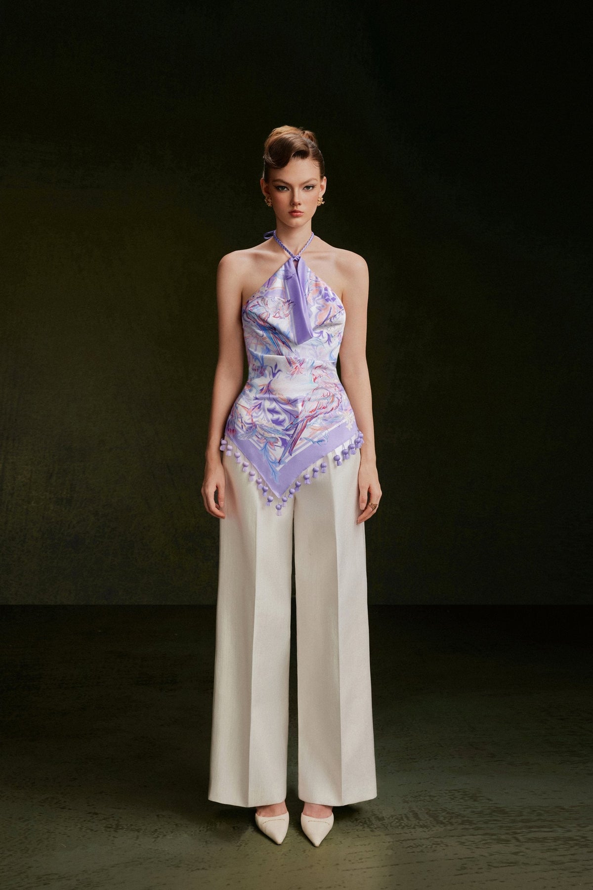 Vontier de Montier Iris Halter Top Purple Parrot