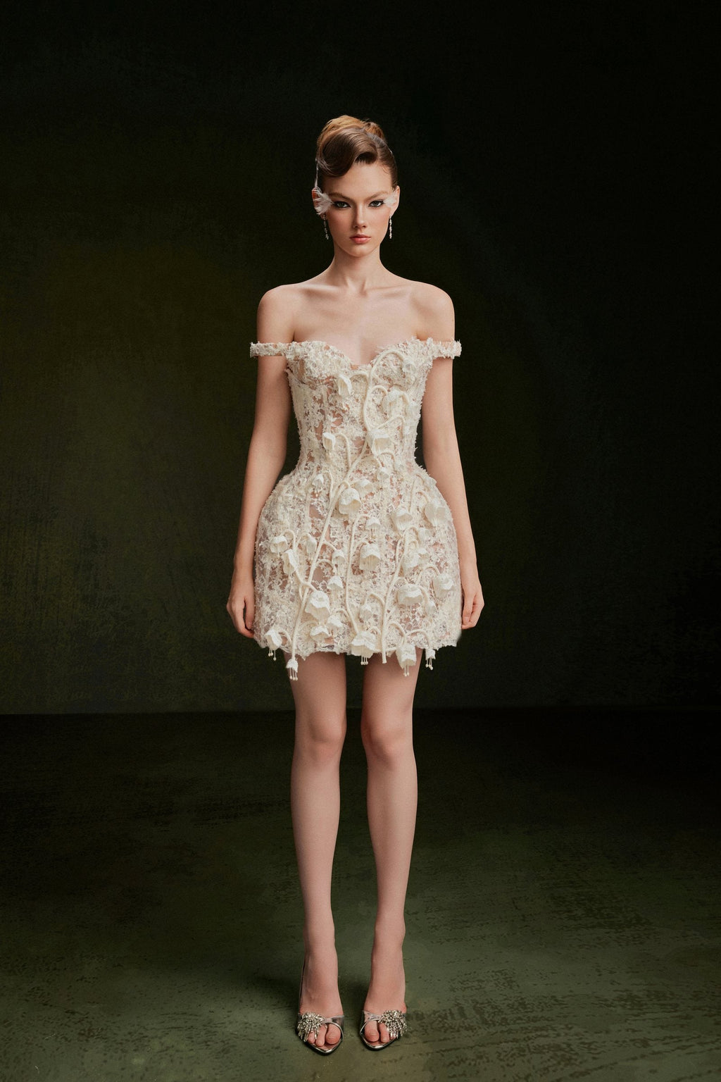 Vontier de Montier Bellflower Lace Dress Cream