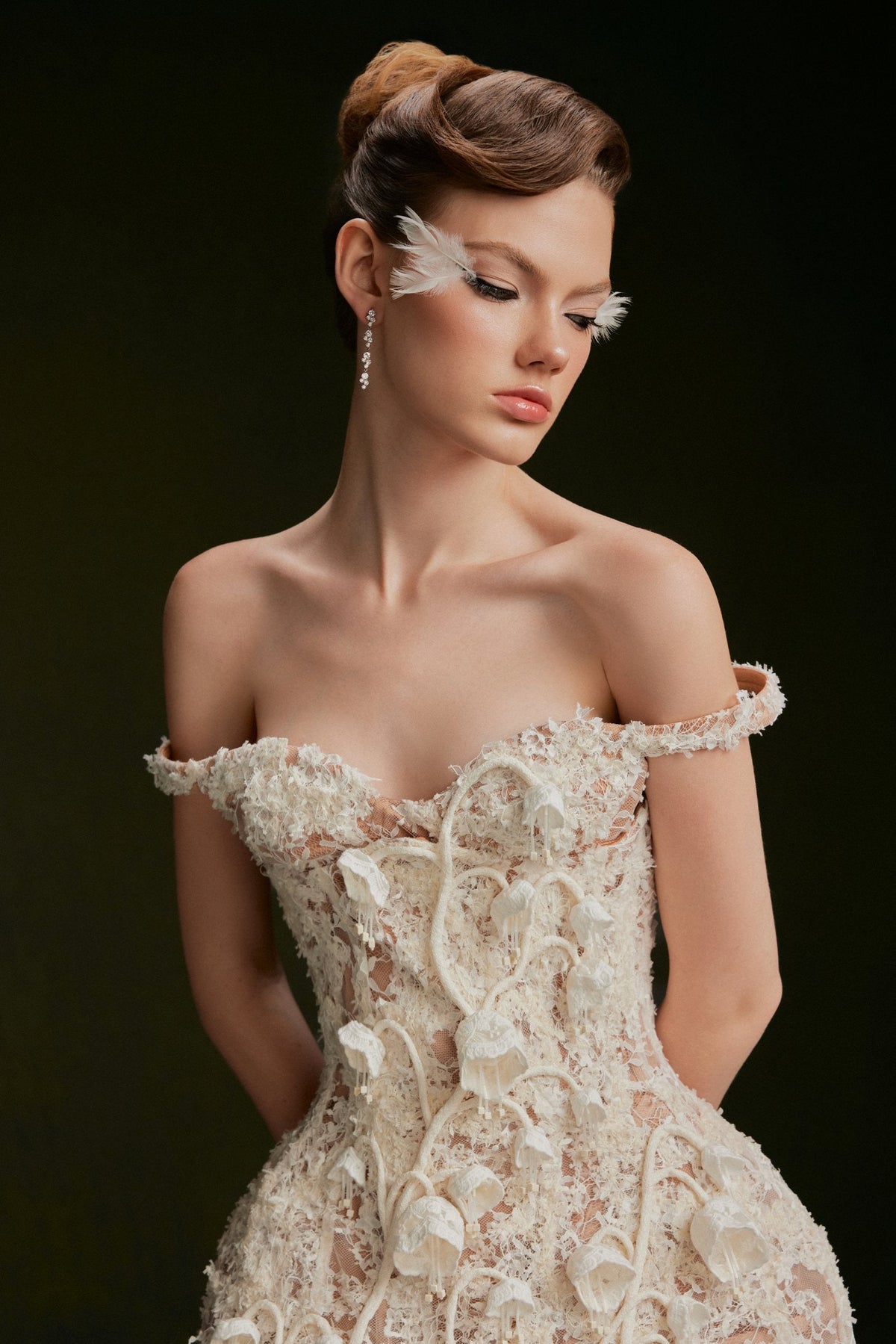 Vontier de Montier Bellflower Lace Dress Cream