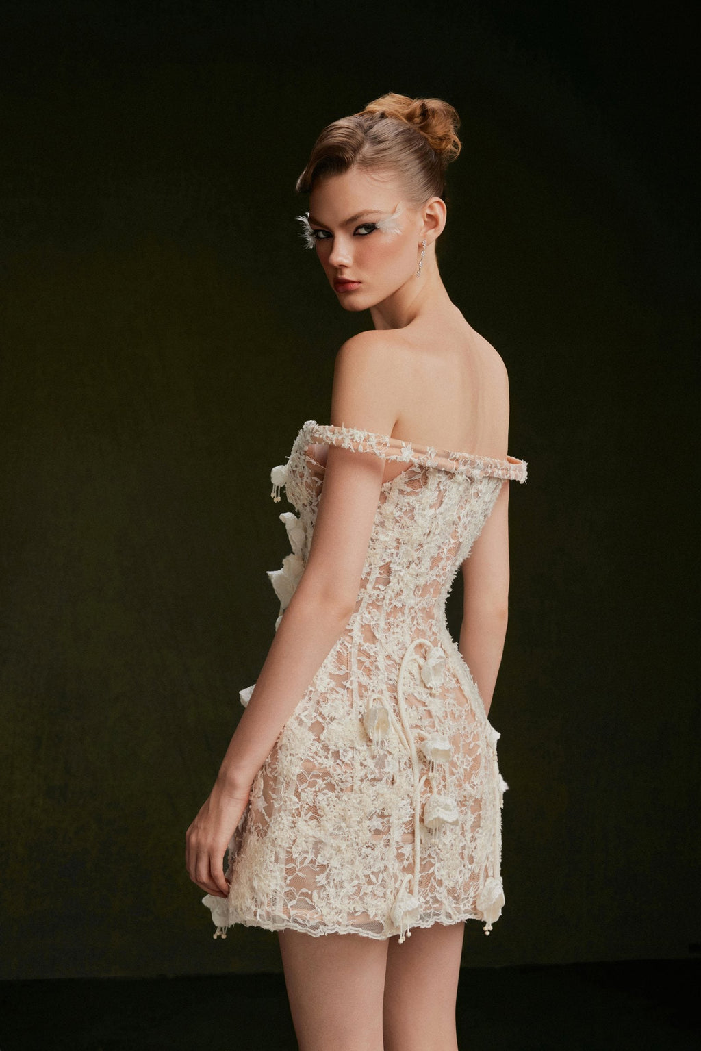 Vontier de Montier Bellflower Lace Dress Cream