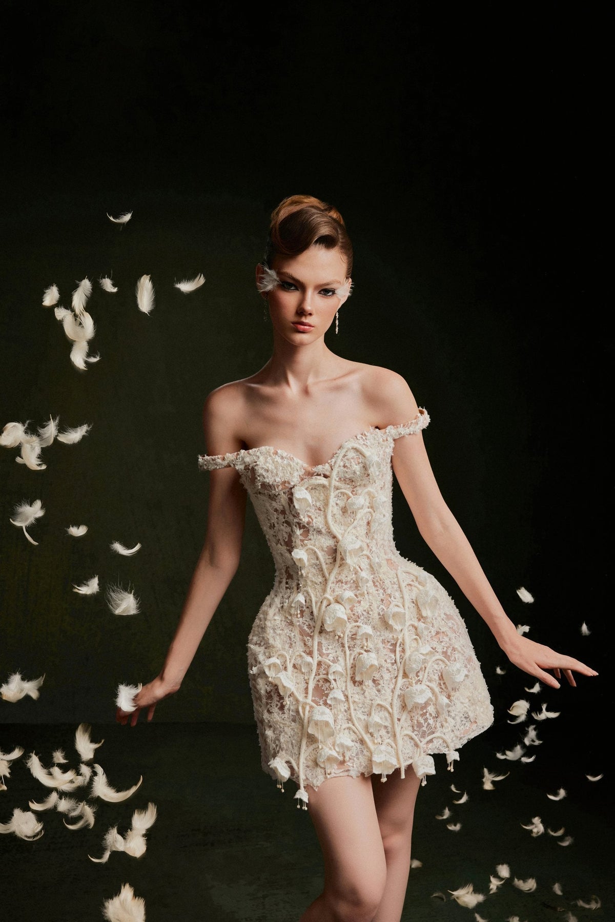 Vontier de Montier Bellflower Lace Dress Cream