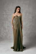 Emerald Pleated Maxi Dress