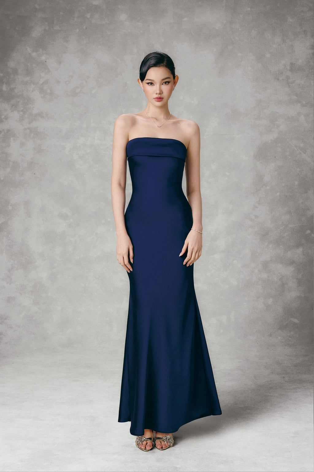 Satin Maxi Dress Sapphire