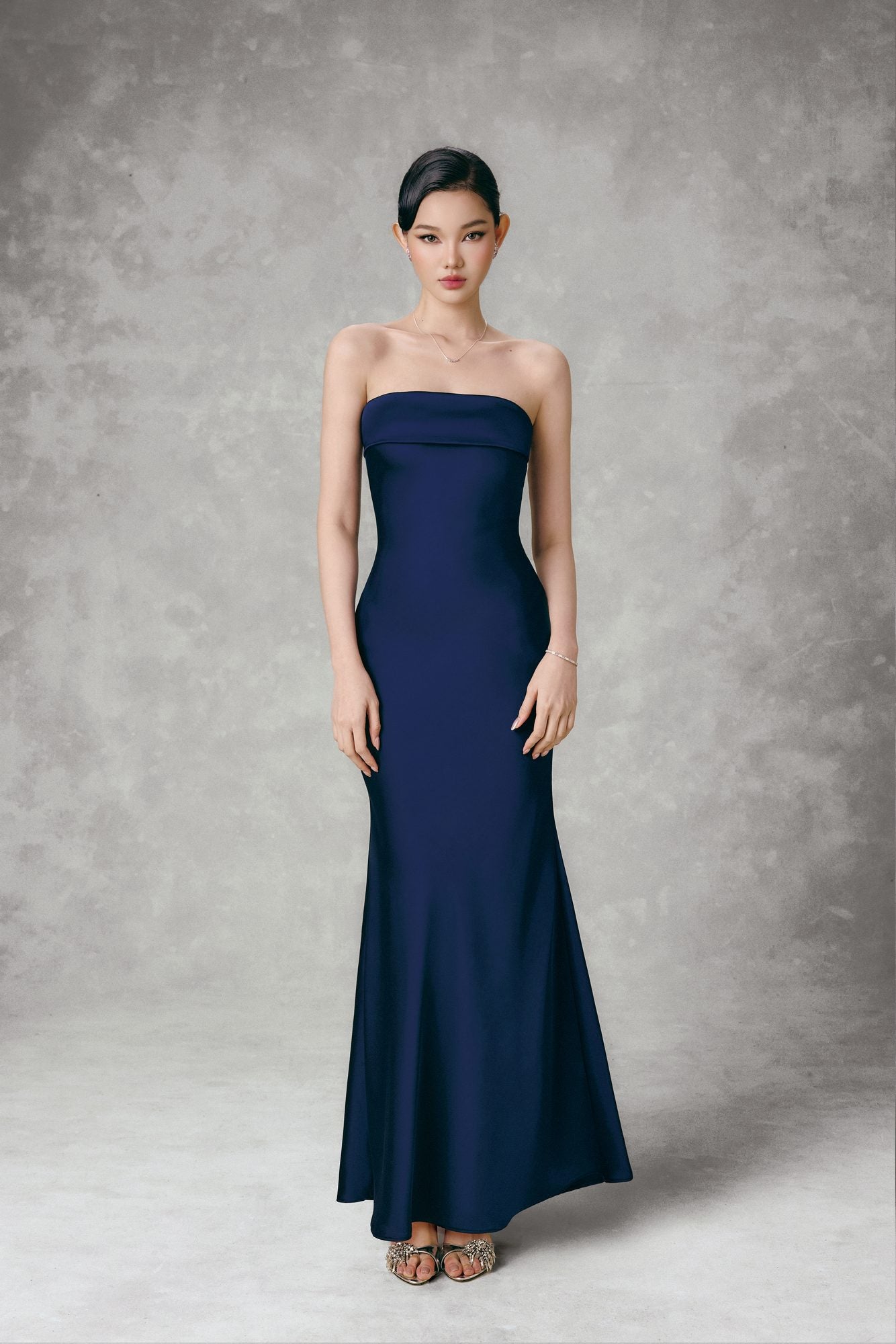 Satin Maxi Dress Sapphire
