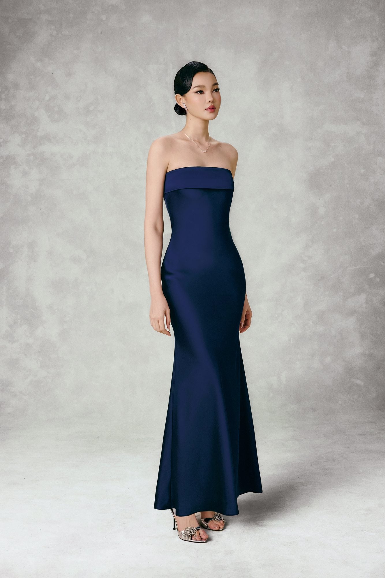 Satin Maxi Dress Sapphire