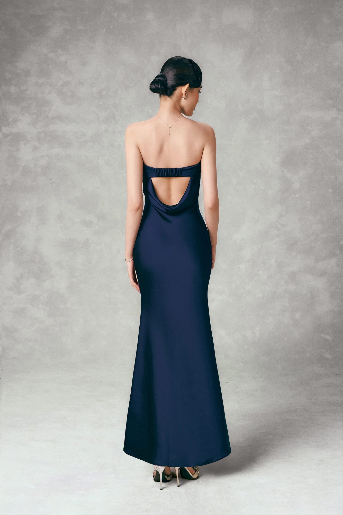 Satin Maxi Dress Sapphire