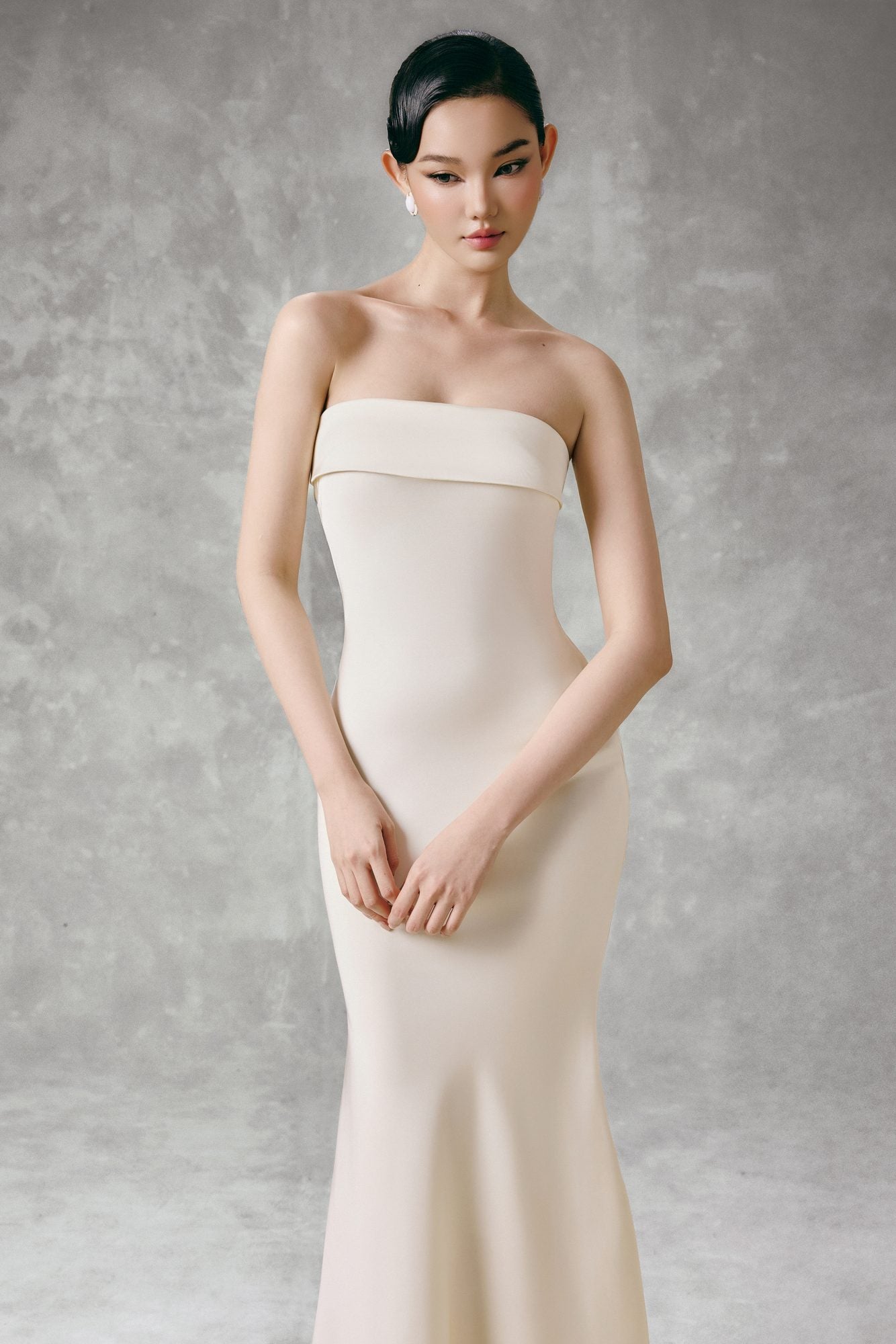 Satin Maxi Dress Pearl