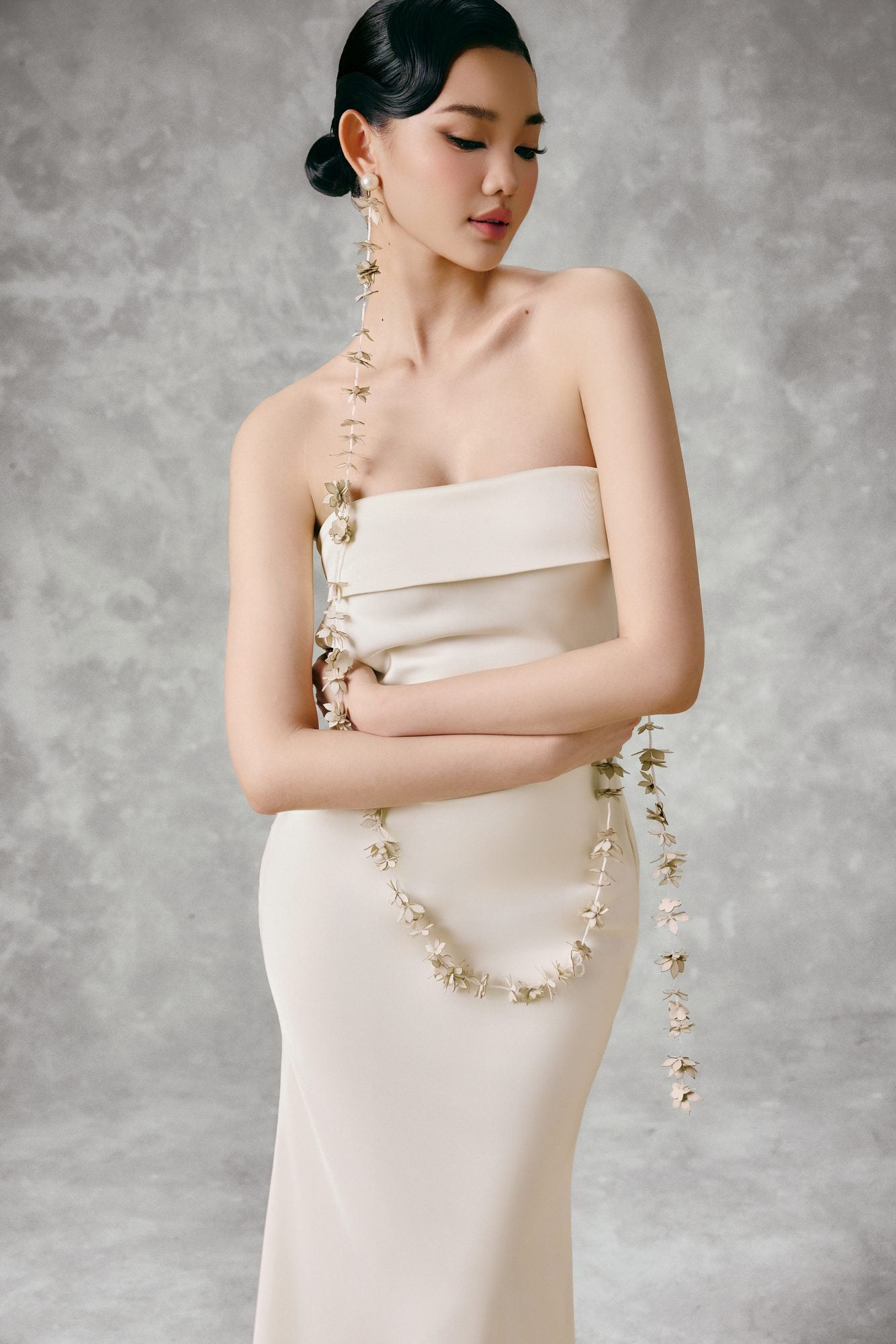 Satin Maxi Dress Pearl
