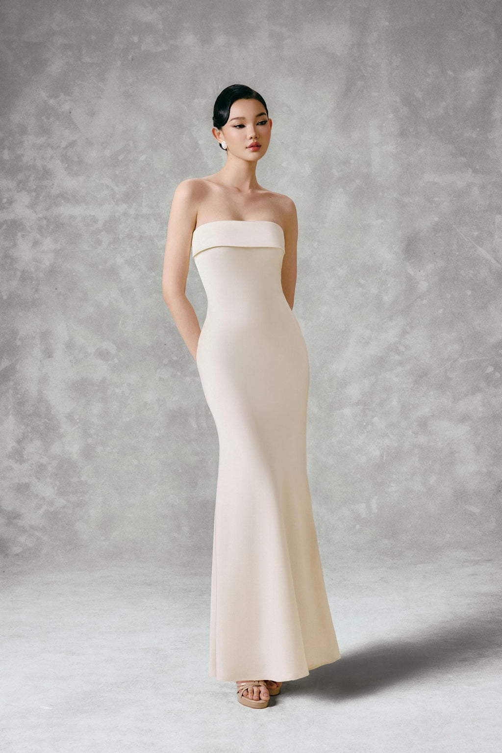 Satin Maxi Dress Pearl