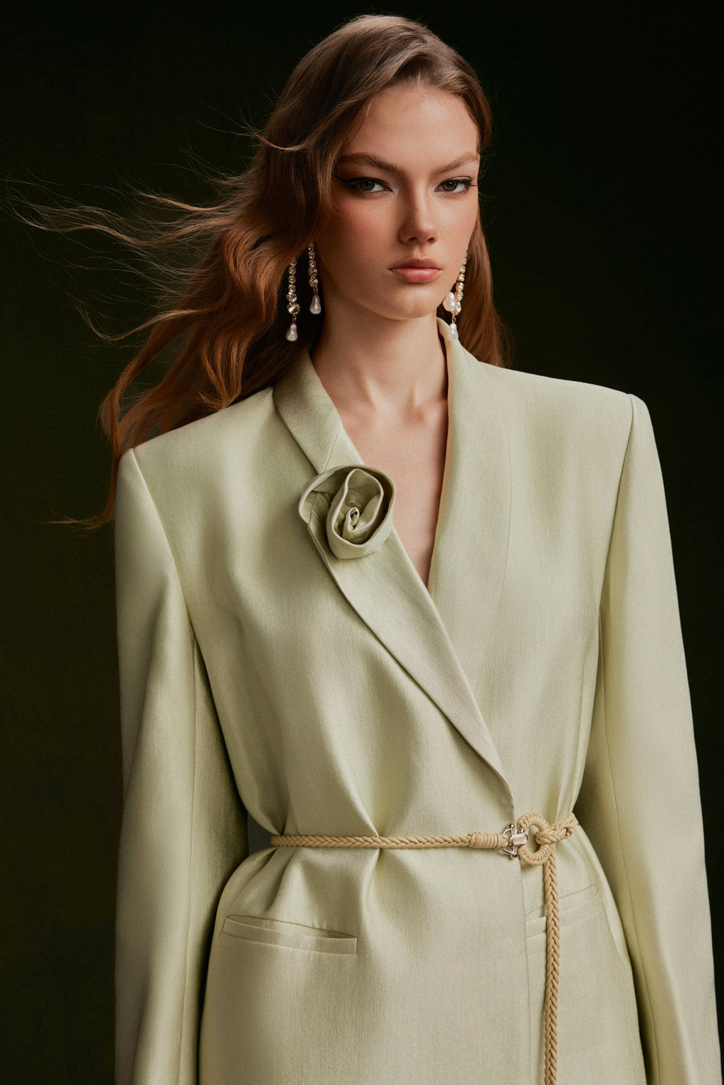 Vontier de Montier Tailored Textured Pants Pistachio