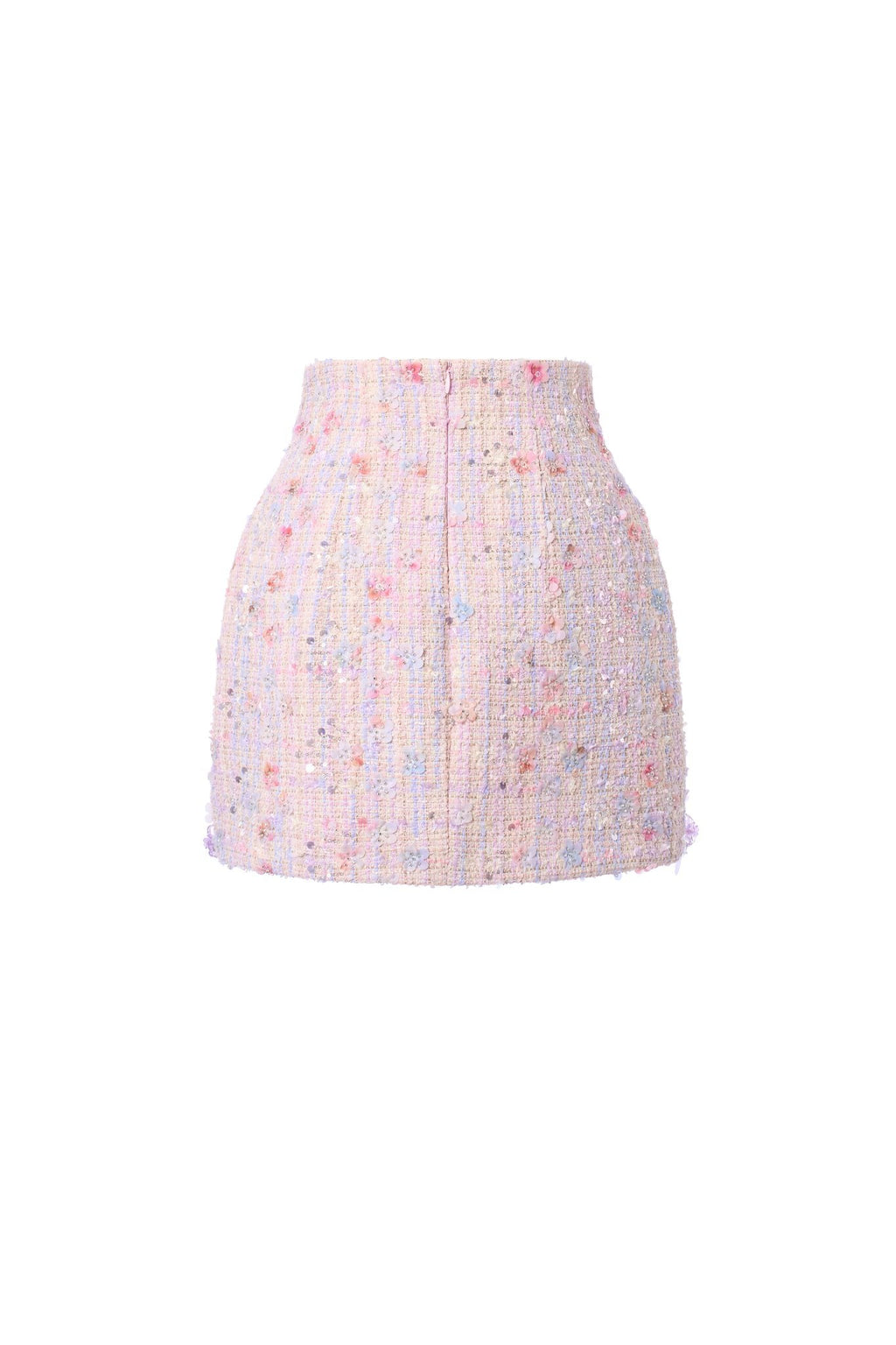 Floral Bejeweled Skirt Blush