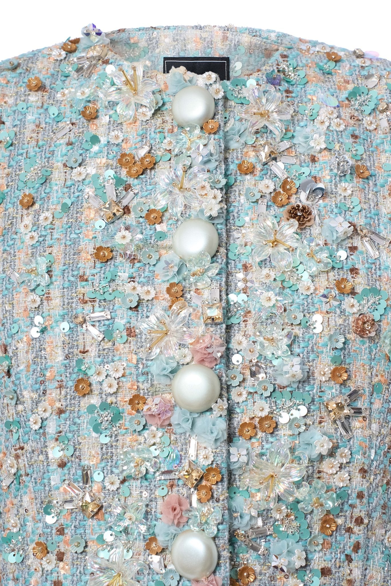 Floral Bejeweled Set Aqua