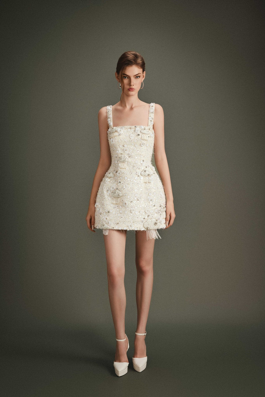 Embroidered Cloud Mini Dress